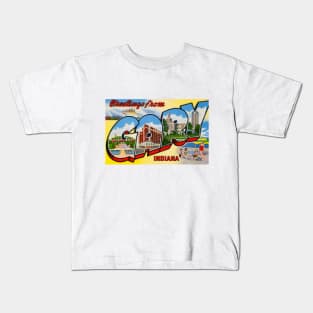 Greetings from Gary Indiana - Vintage Large Letter Postcard Kids T-Shirt